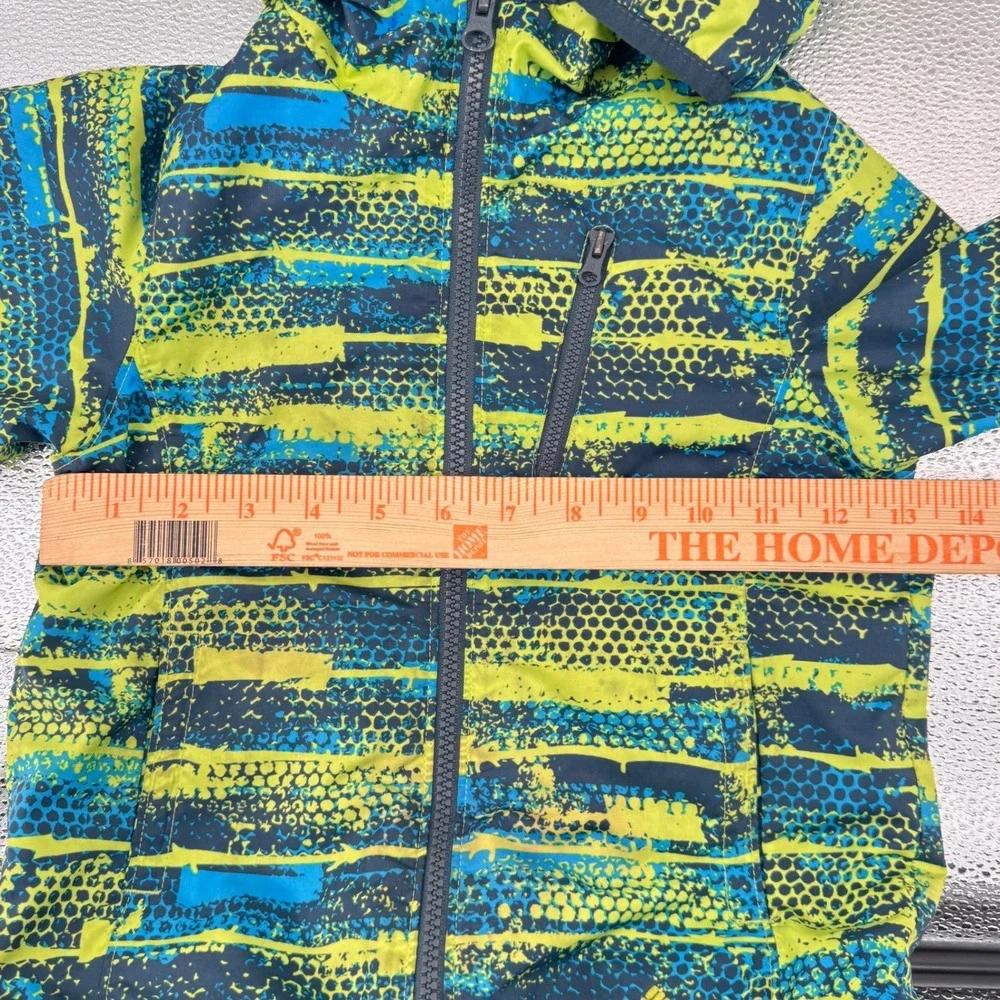 Columbia Boys Omni-Shield Hooded Windbreaker Jacket Neon‎ Yellow Blue Size 4/5